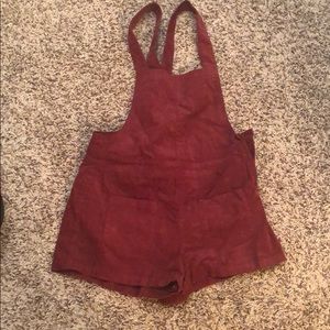 Burgundy overall shorts!